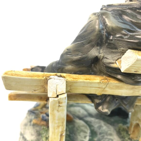 Vintage Large Capodimonte "Hobo On Bench" Italian Porcelain Figurine, 9.5" - Picture 12 of 16